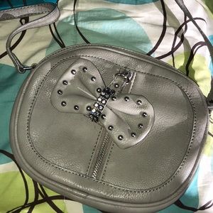 grey bow purse